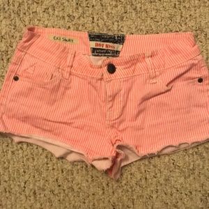 Pink striped shorts